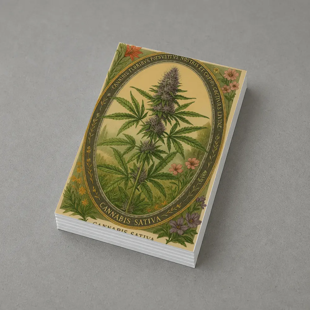 Cannabis Sativa Botanical Illustration Vintage Style – Postcards