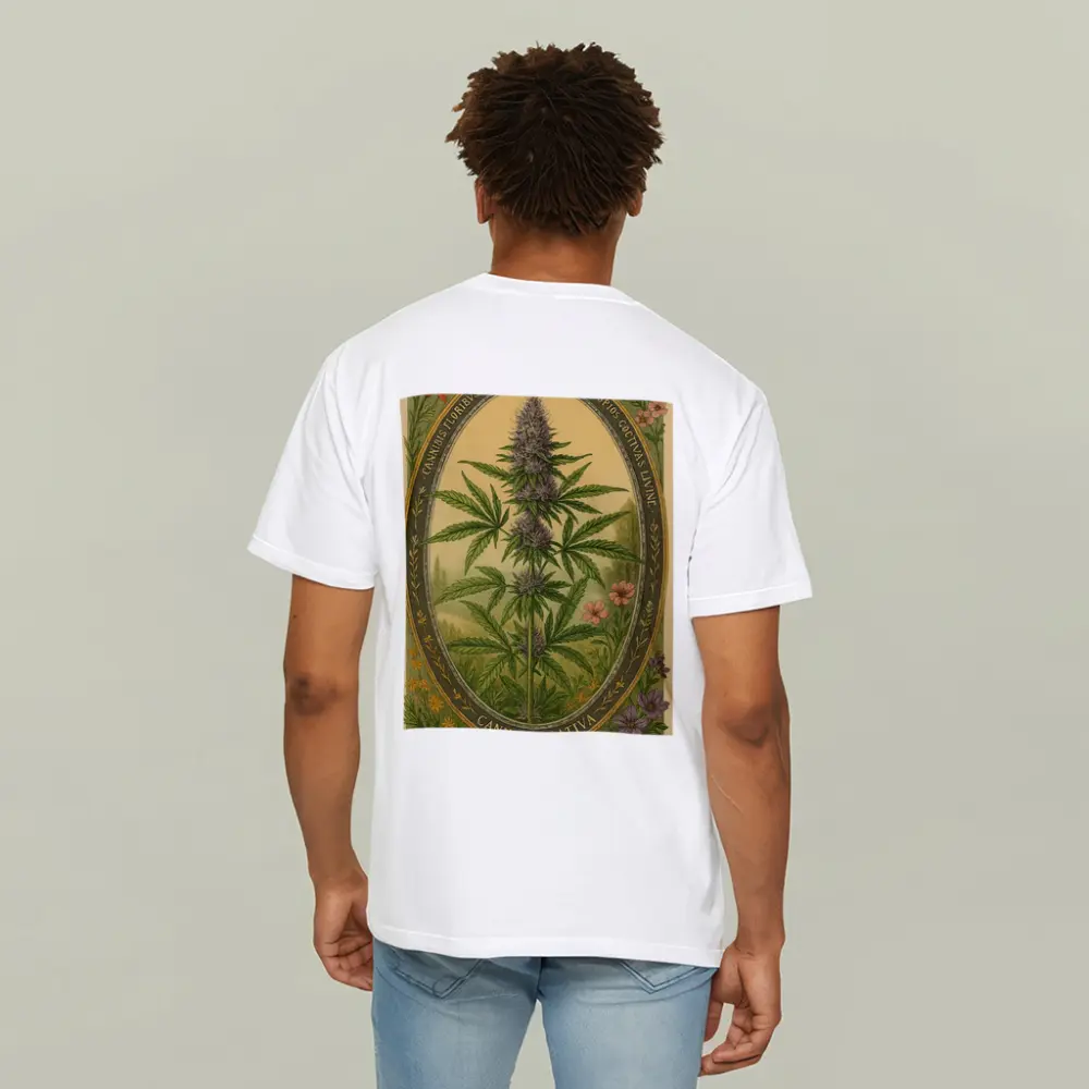 Cannabis Sativa Botanical Illustration Vintage Style – T-Shirts