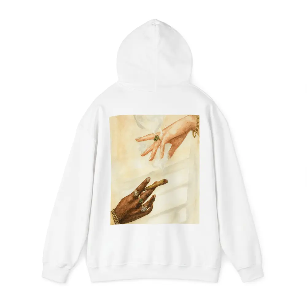 Two Hands Smoking Joint Watercolor Art – Hoodies