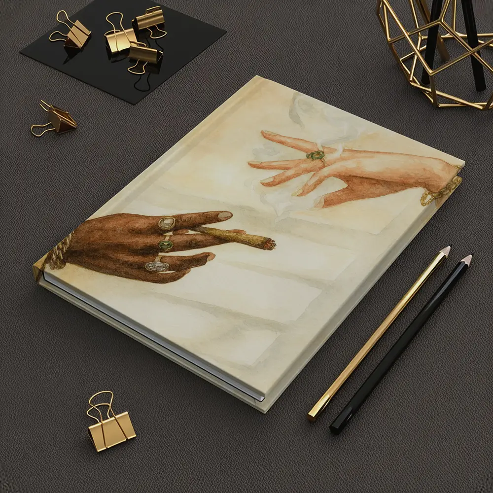 Two Hands Smoking Joint Watercolor Art – Notebooks