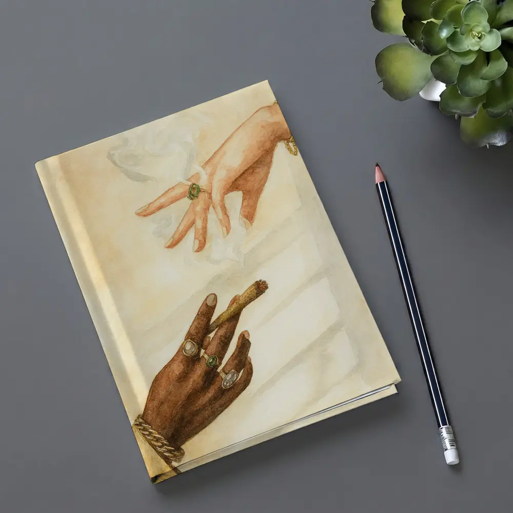 Two Hands Smoking Joint Watercolor Art – Notebooks