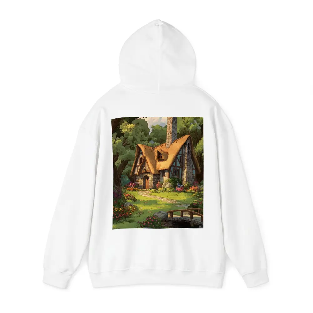 Cozy Thatched Cottage Forest Watercolor Art – Hoodies