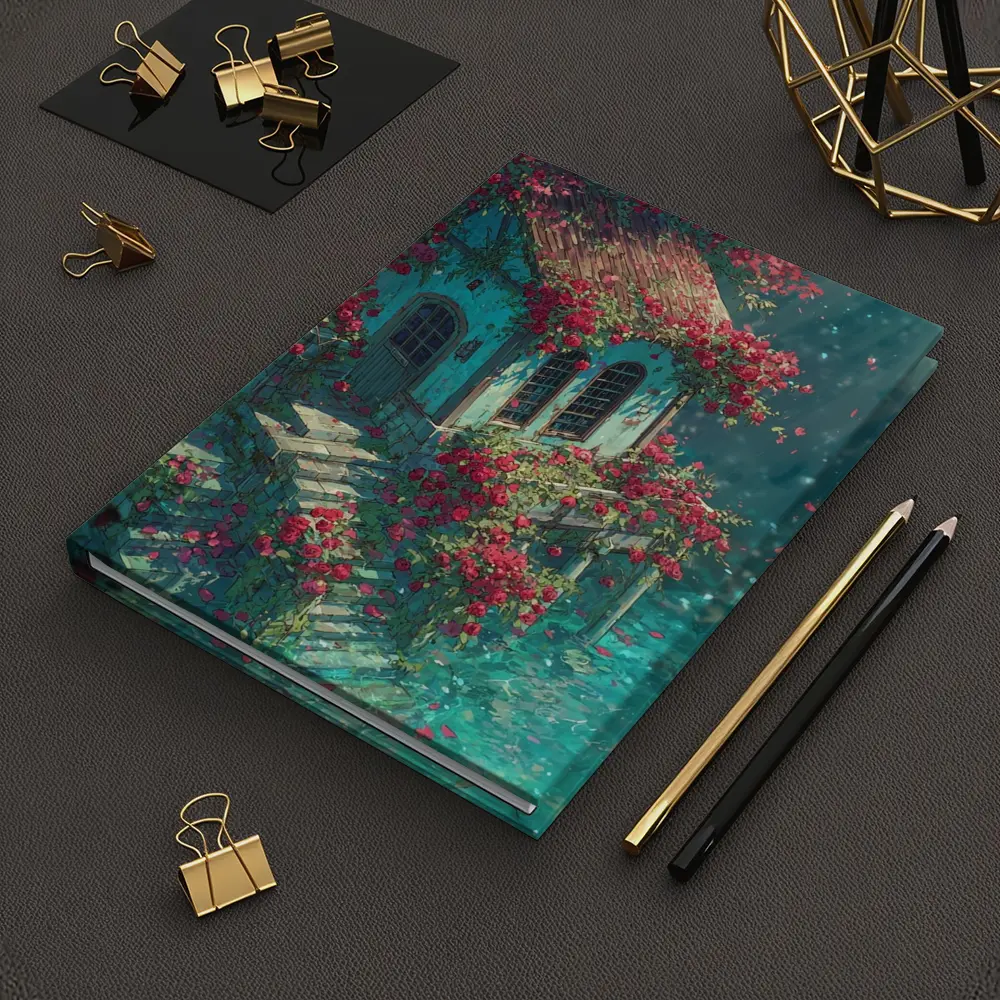 Rose Covered Cottage Anime Fantasy Art – Notebooks