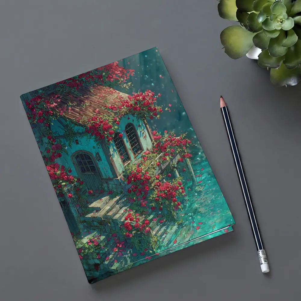 Rose Covered Cottage Anime Fantasy Art – Notebooks