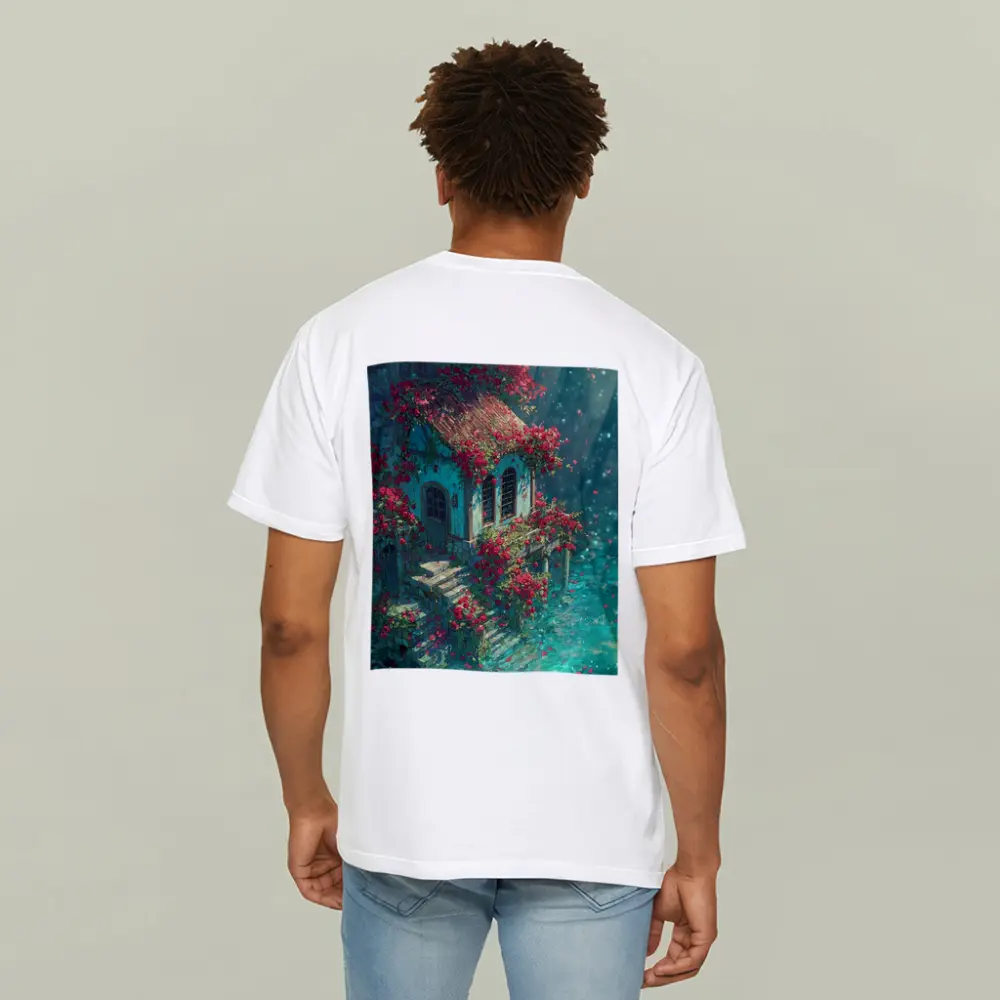 Rose Covered Cottage Anime Fantasy Art – T-Shirts