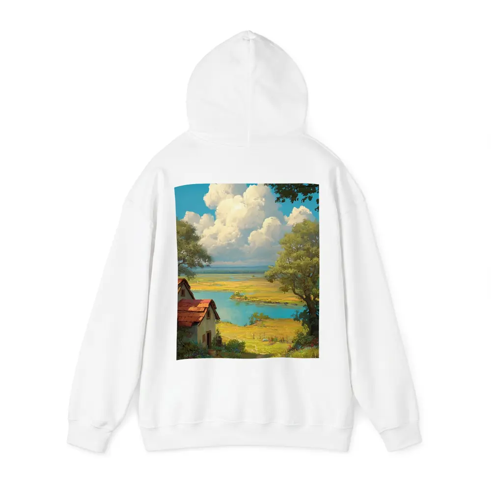 Anime Style Countryside Cottage Lake Landscape – Hoodies