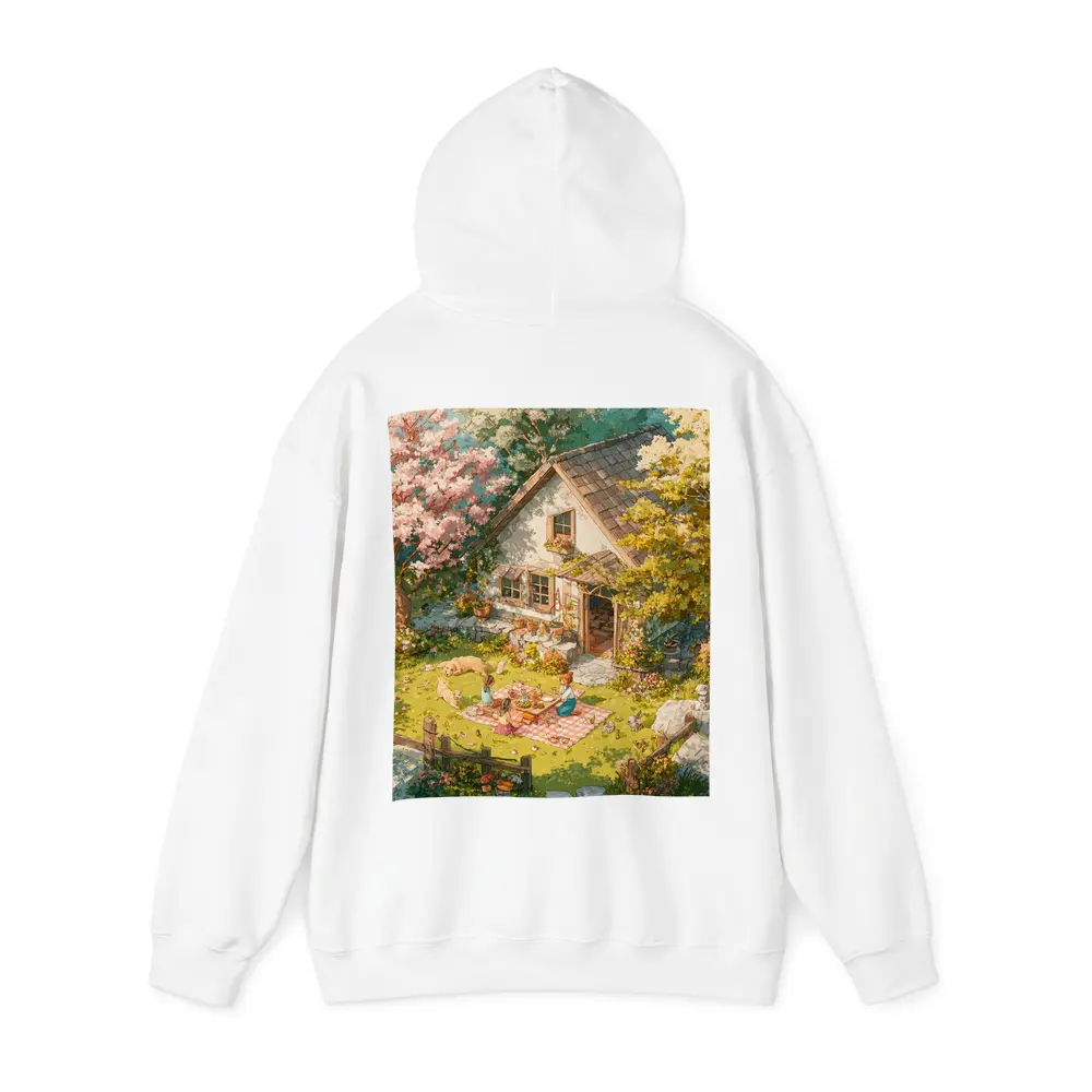 Anime Cottage Garden Picnic Spring Scene – Hoodies