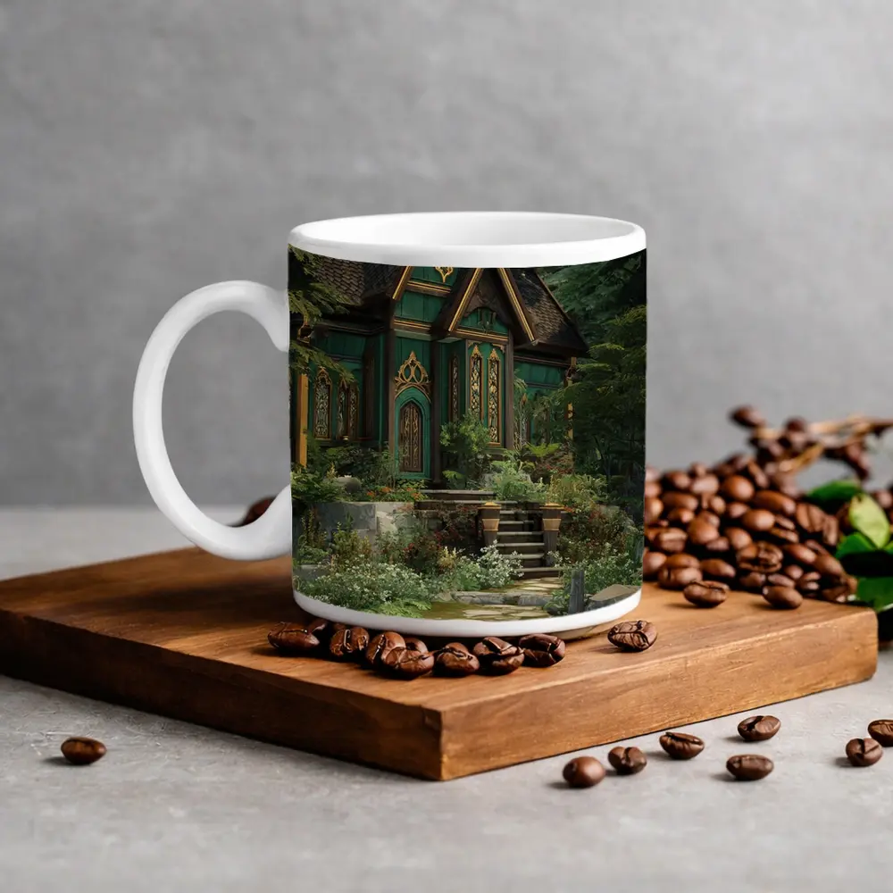 Green Gothic Cottage Deep Enchanted Forest – Mugs