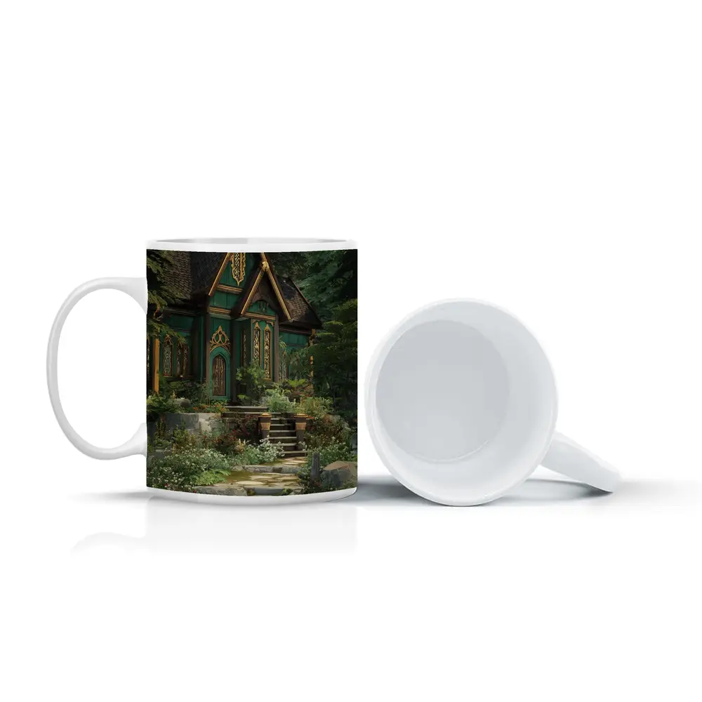 Green Gothic Cottage Deep Enchanted Forest – Mugs