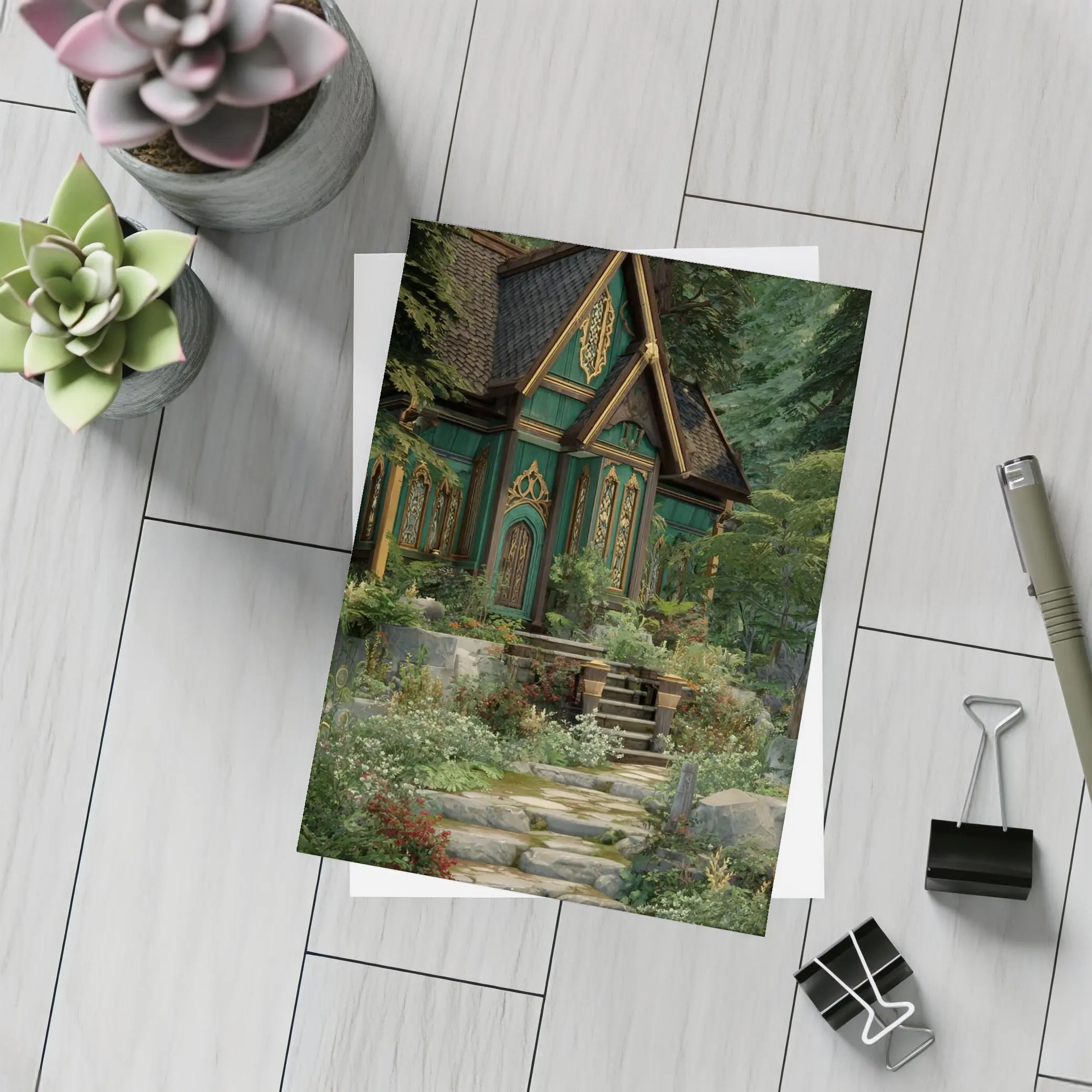 Green Gothic Cottage Deep Enchanted Forest – Postcards