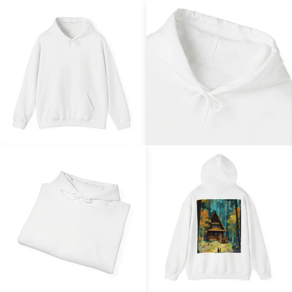 Anime Cabin in Forest with Children – Hoodies