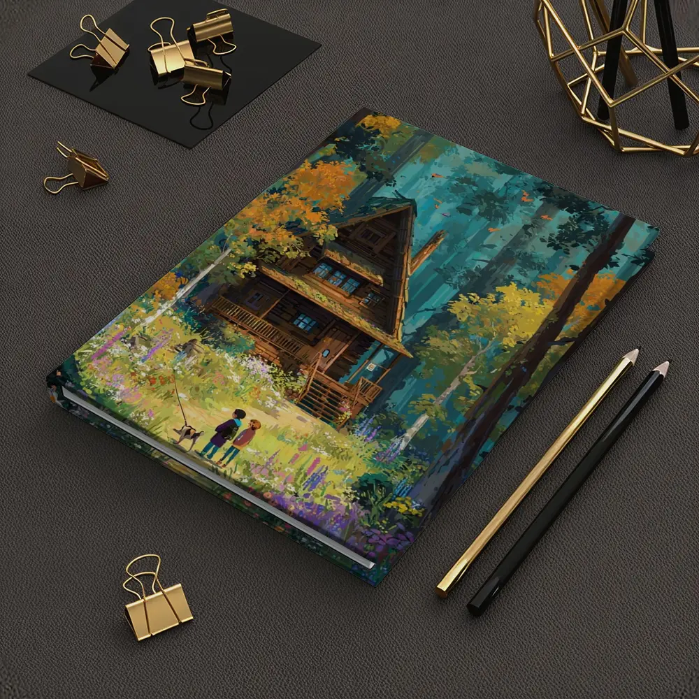 Anime Cabin in Forest with Children – Notebooks