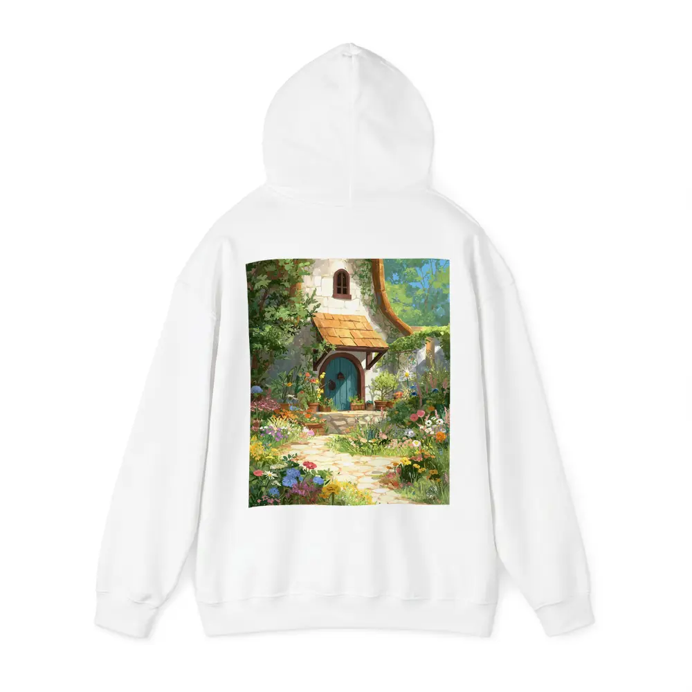 Cottagecore Stone Cottage Garden Floral Art – Hoodies