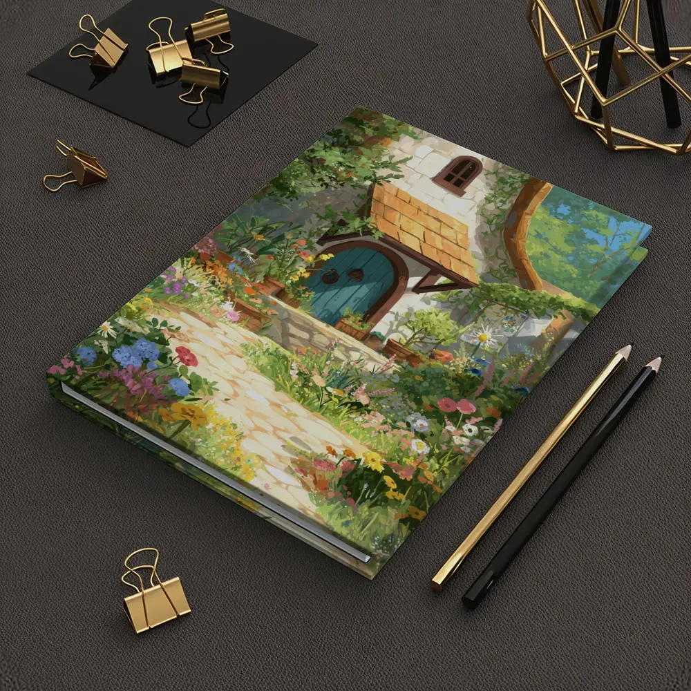 Cottagecore Stone Cottage Garden Floral Art – Notebooks