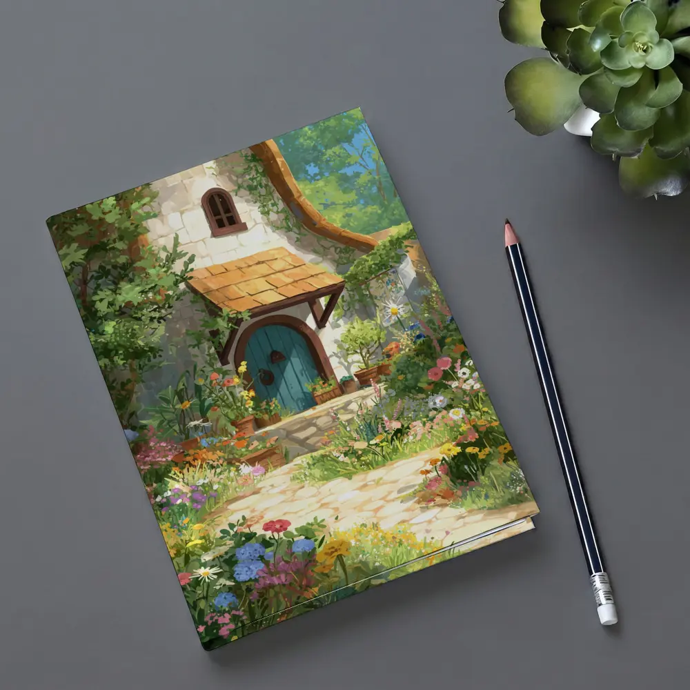 Cottagecore Stone Cottage Garden Floral Art – Notebooks