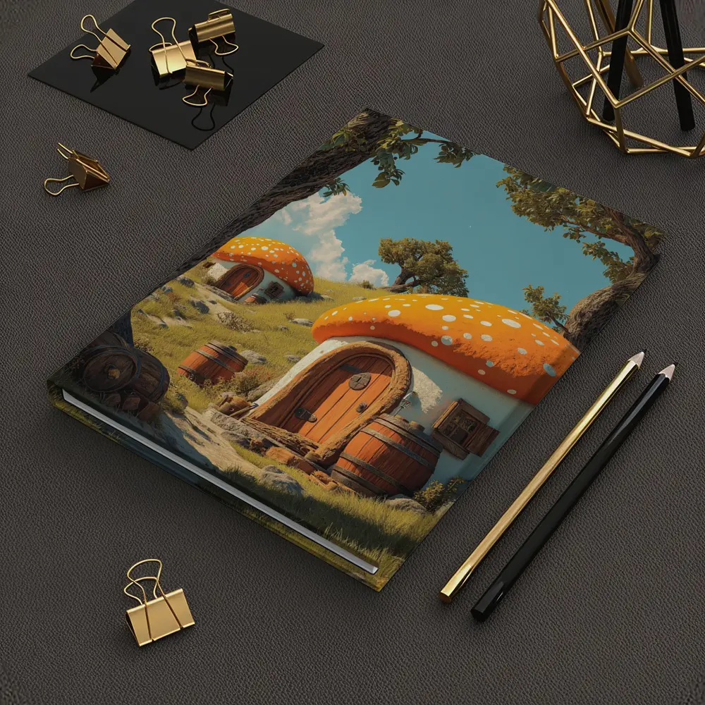 Mushroom Houses Fantasy Cottage Sunny Hill – Notebooks