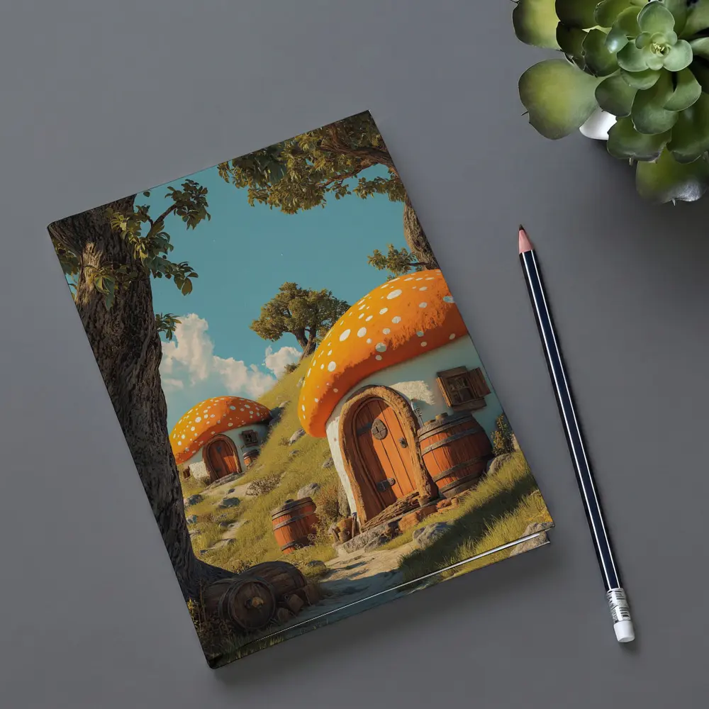 Mushroom Houses Fantasy Cottage Sunny Hill – Notebooks