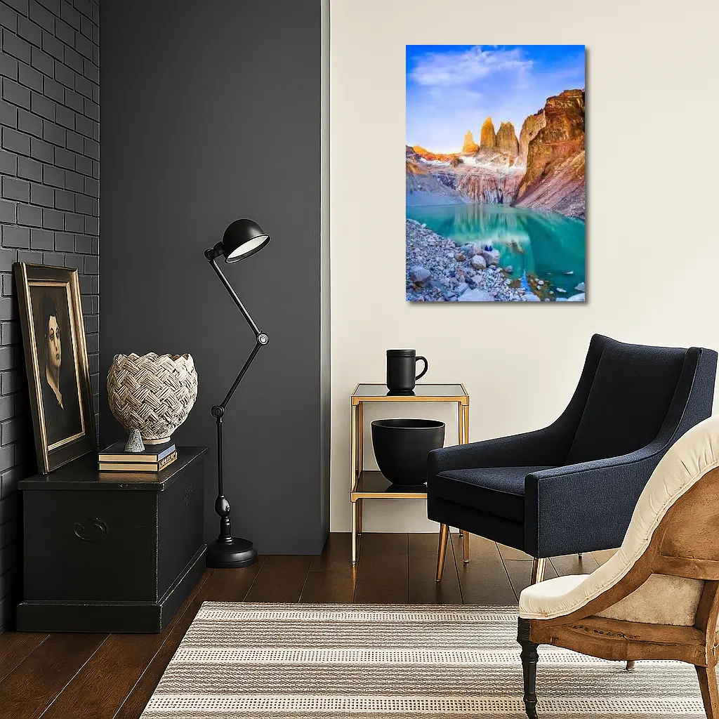 Torres del Paine Towers Turquoise Lake Patagonia – Wall Art
