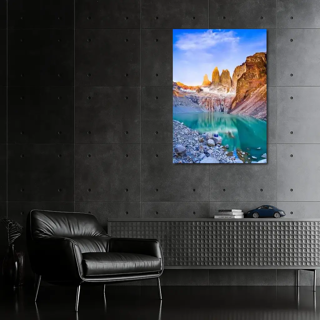 Torres del Paine Towers Turquoise Lake Patagonia – Wall Art
