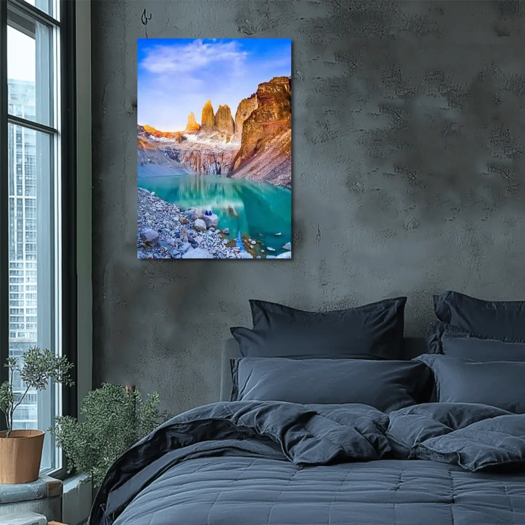 Torres del Paine Towers Turquoise Lake Patagonia – Wall Art