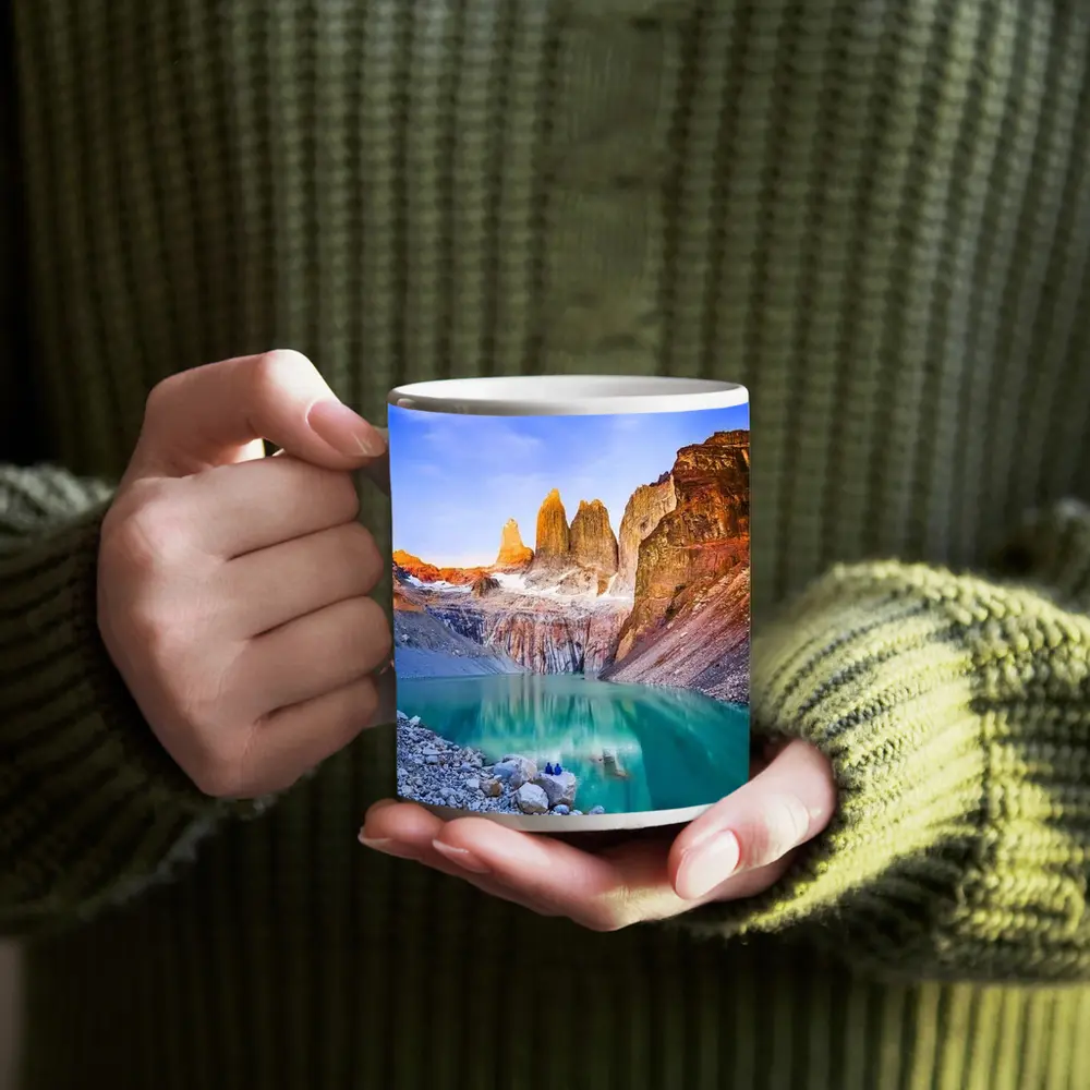 Torres del Paine Towers Turquoise Lake Patagonia – Mugs