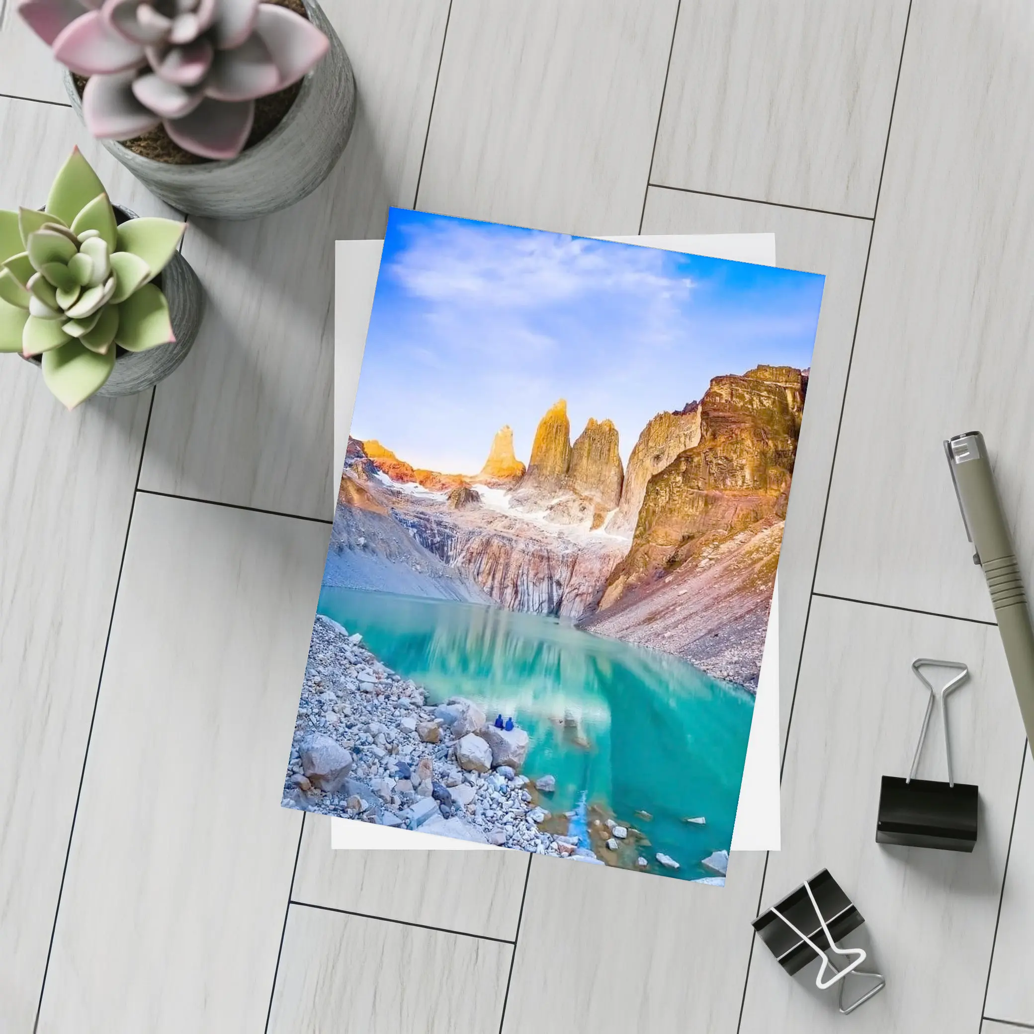 Torres del Paine Towers Turquoise Lake Patagonia – Postcards