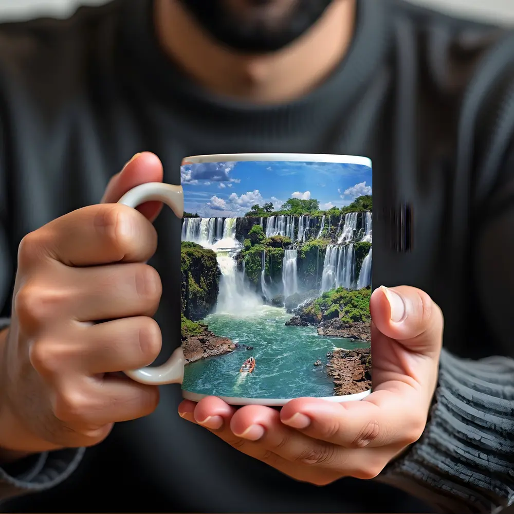 Iguazu Falls Boat Turquoise River Waterfall – Mugs