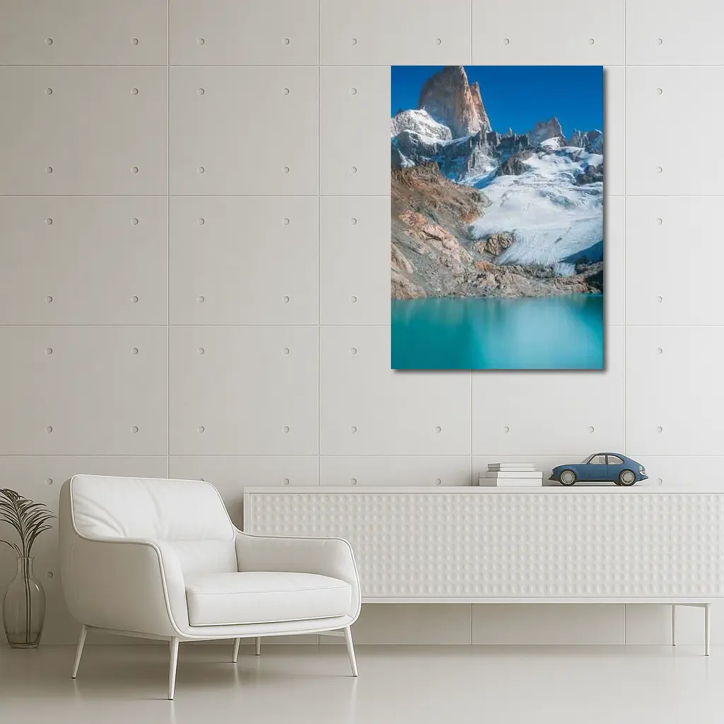 Mount Fitz Roy Glacier Turquoise Lake Patagonia – Wall Art