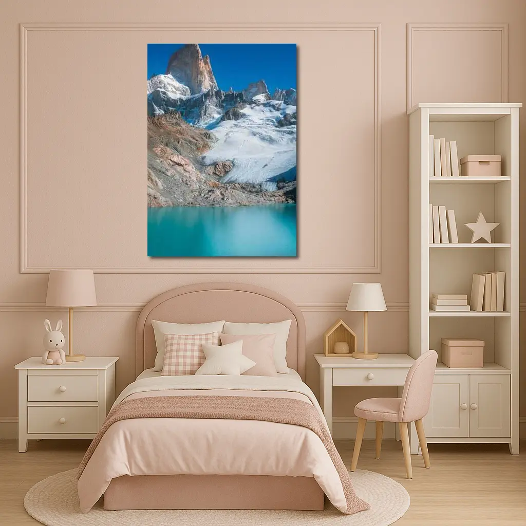 Mount Fitz Roy Glacier Turquoise Lake Patagonia – Wall Art