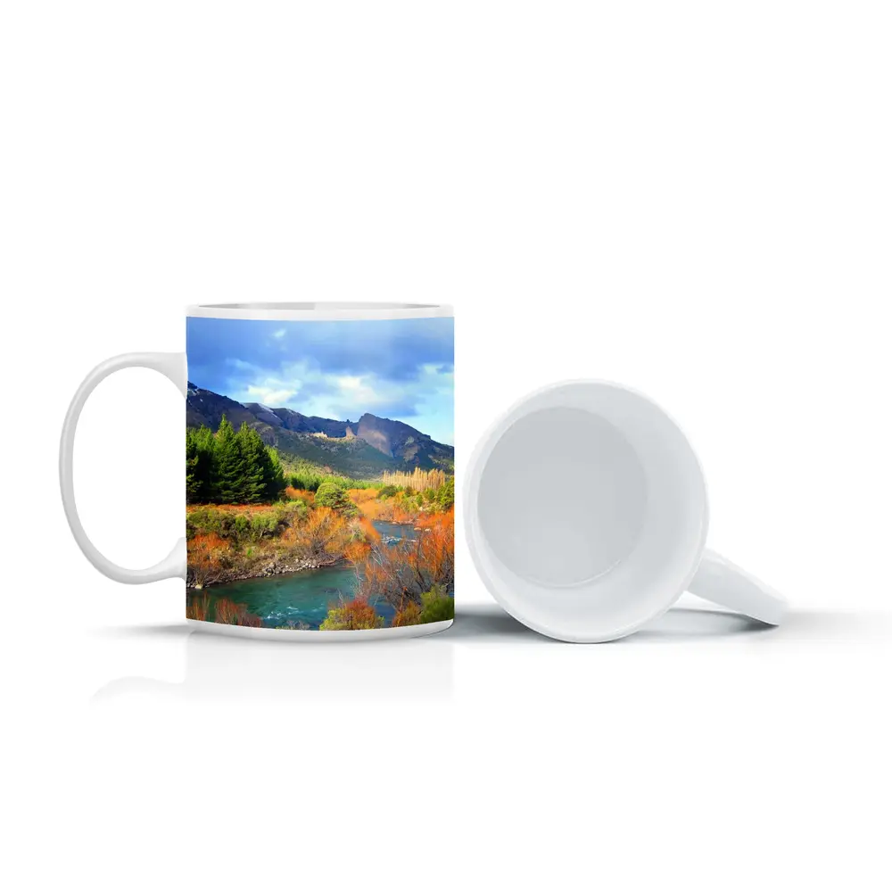 Mountain River Autumn Forest Landscape – Mugs