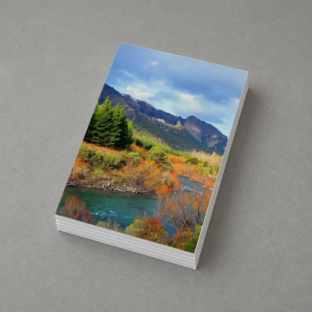 Mountain River Autumn Forest Landscape – Postcards