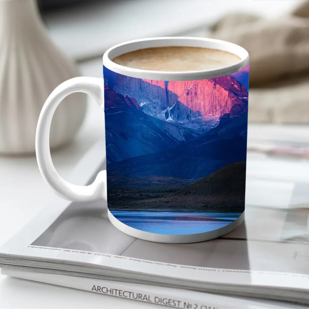 Torres del Paine Pink Sunrise Mountain Lake – Mugs