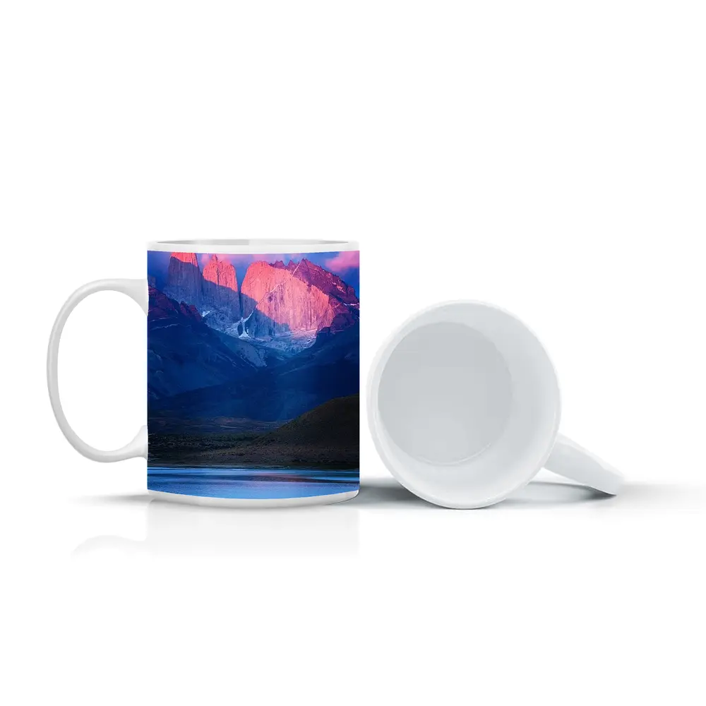 Torres del Paine Pink Sunrise Mountain Lake – Mugs