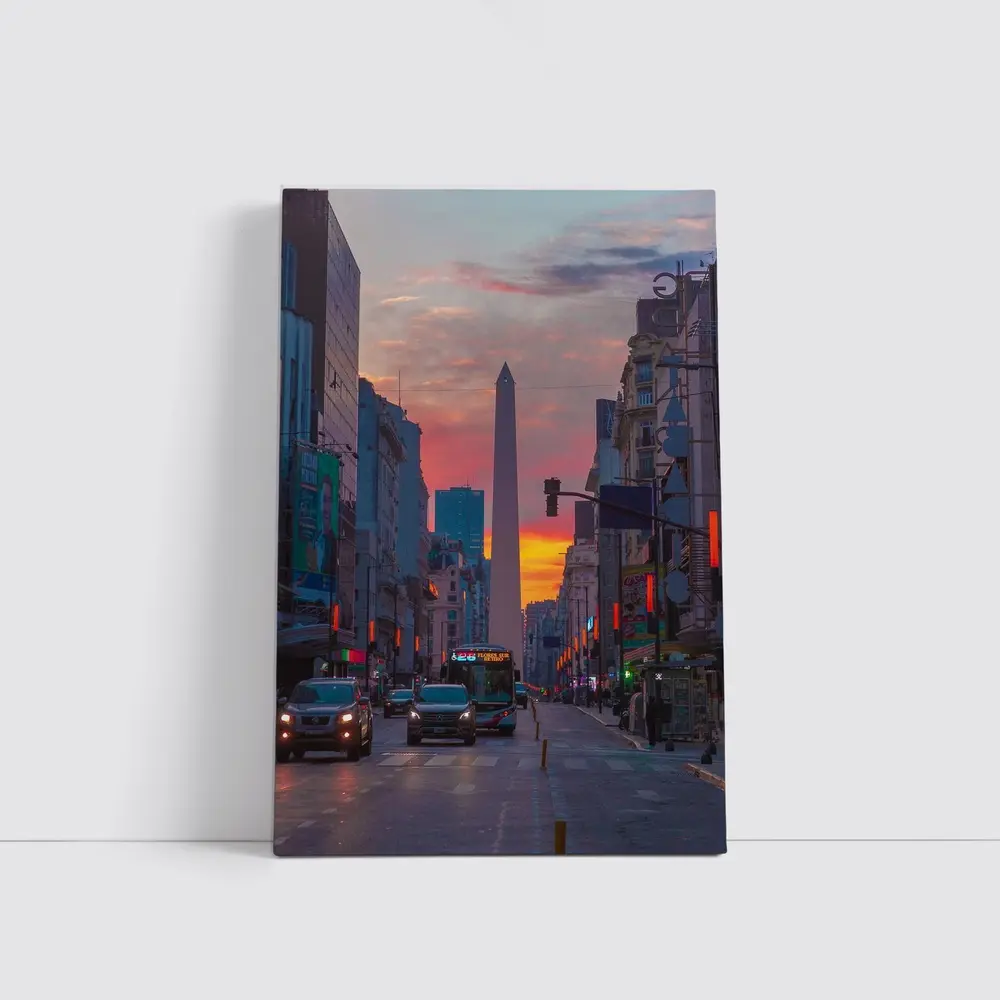 Buenos Aires Obelisk Sunset Street View – Wall Art