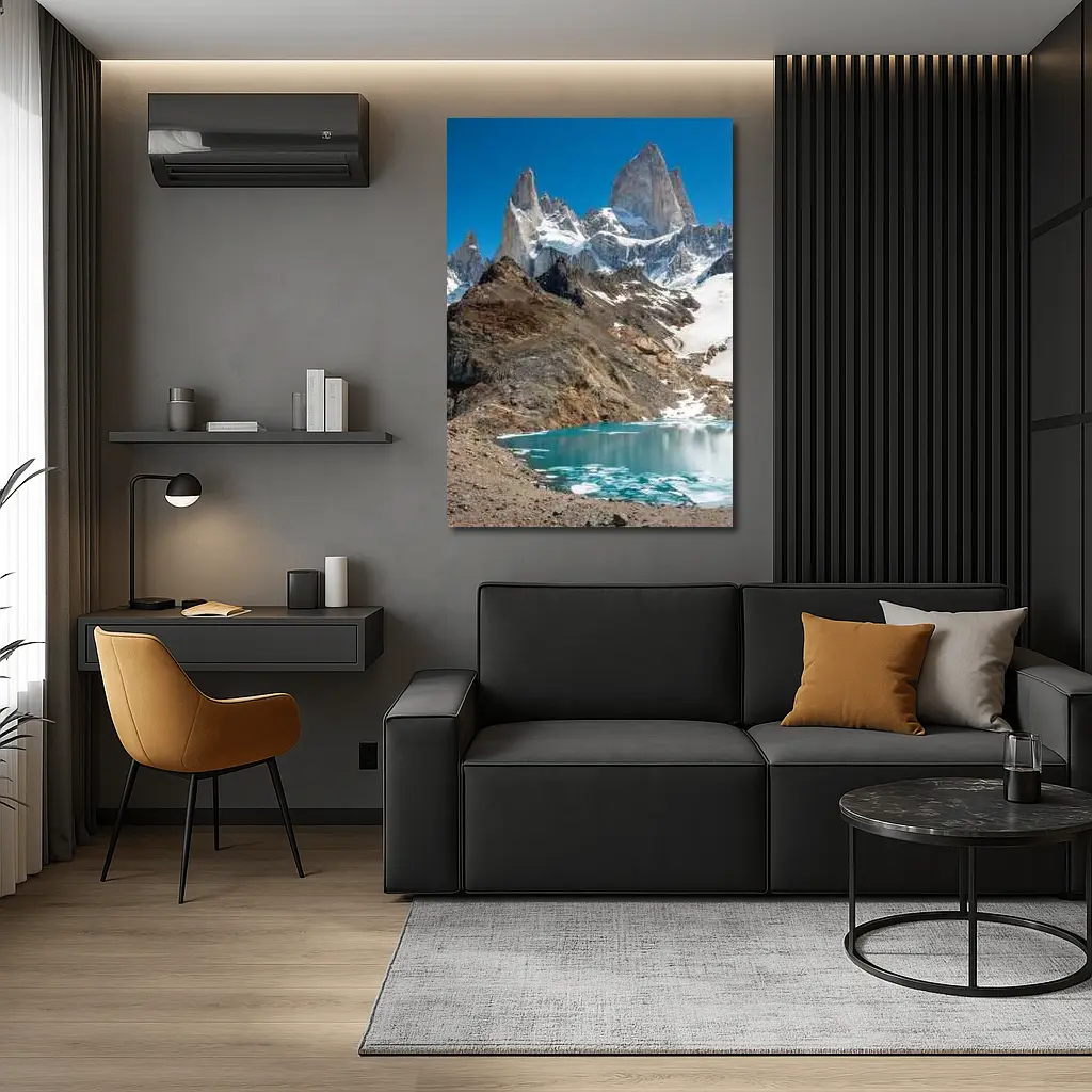 Fitz Roy Peak Turquoise Glacial Lake Patagonia – Wall Art