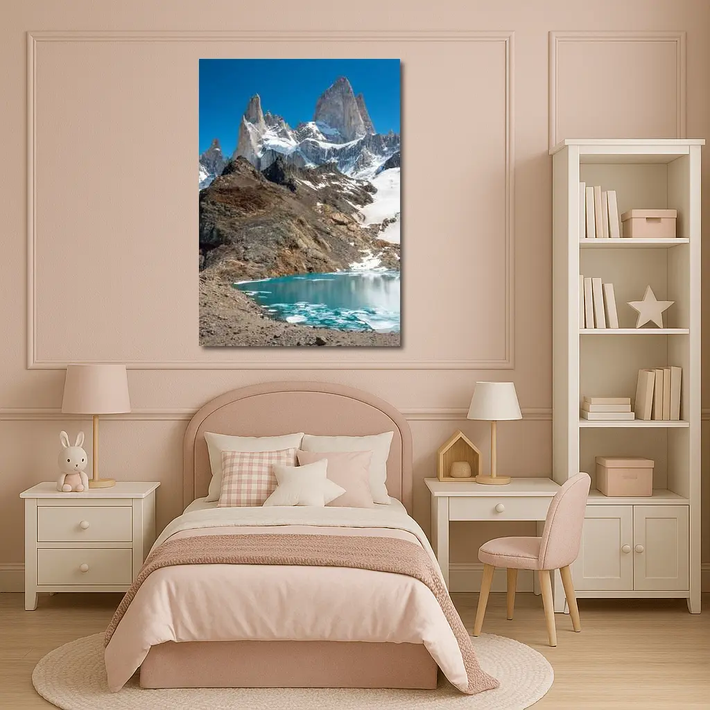 Fitz Roy Peak Turquoise Glacial Lake Patagonia – Wall Art