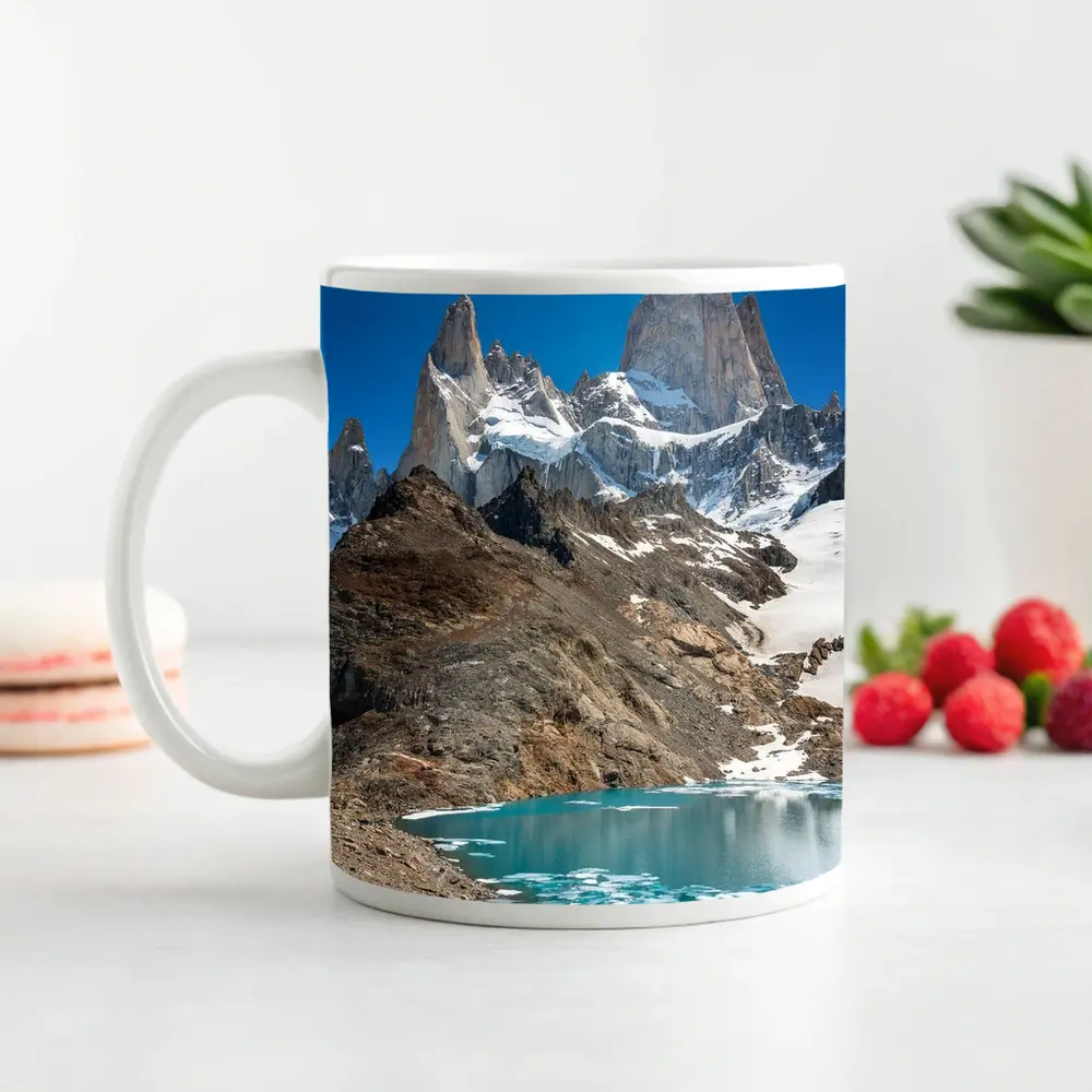 Fitz Roy Peak Turquoise Glacial Lake Patagonia – Mugs