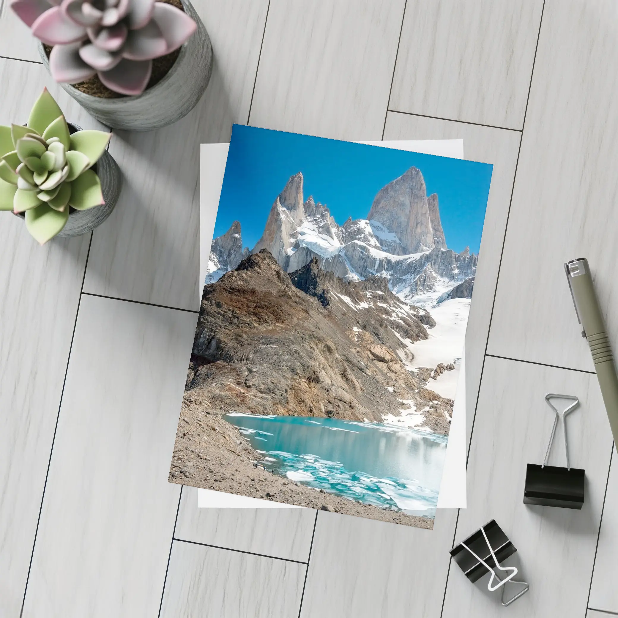 Fitz Roy Peak Turquoise Glacial Lake Patagonia – Postcards