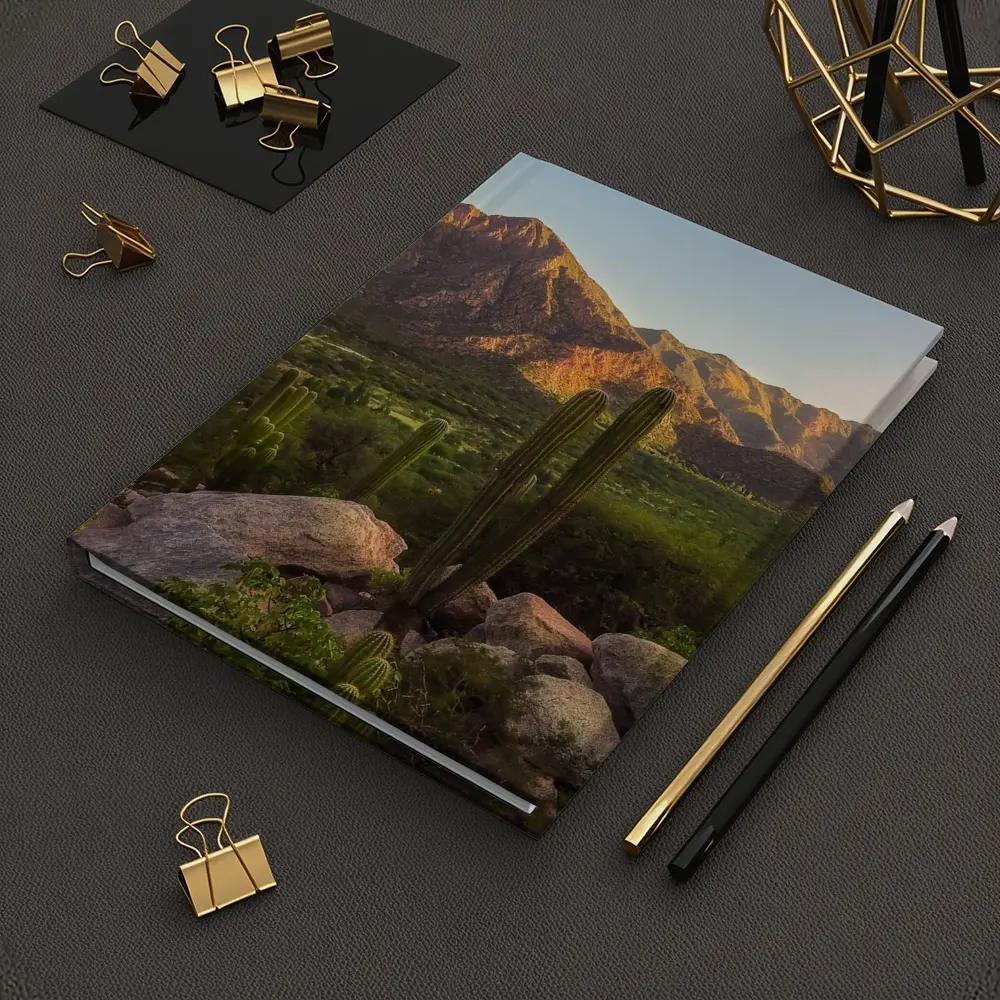 Saguaro Cactus Desert Mountains Golden Hour – Notebooks