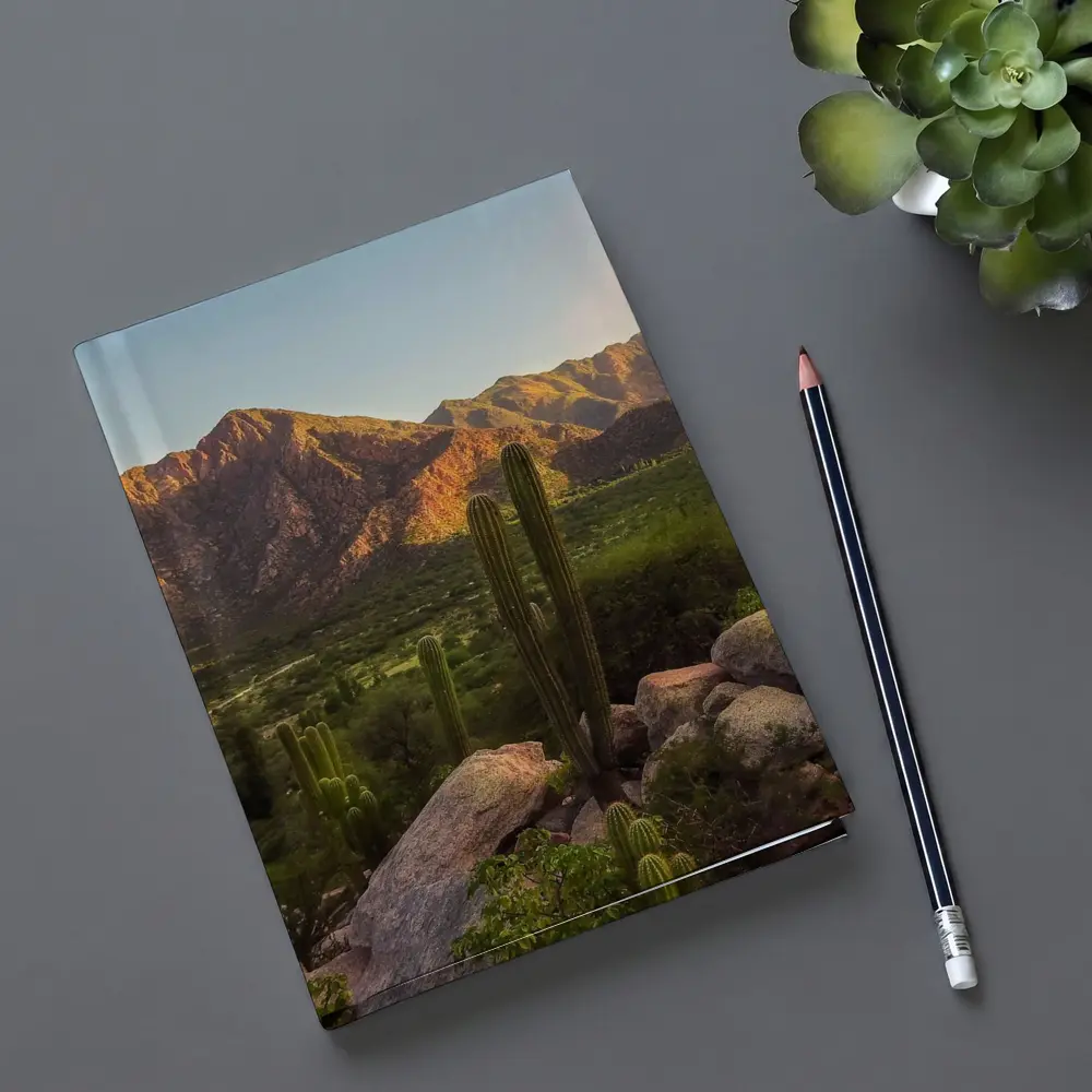 Saguaro Cactus Desert Mountains Golden Hour – Notebooks