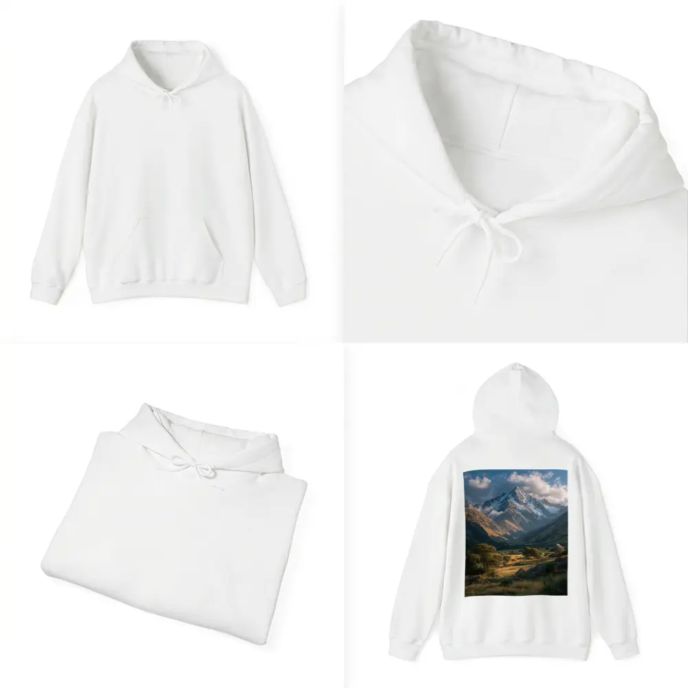 Snow Capped Mountain Valley Green Meadow – Hoodies