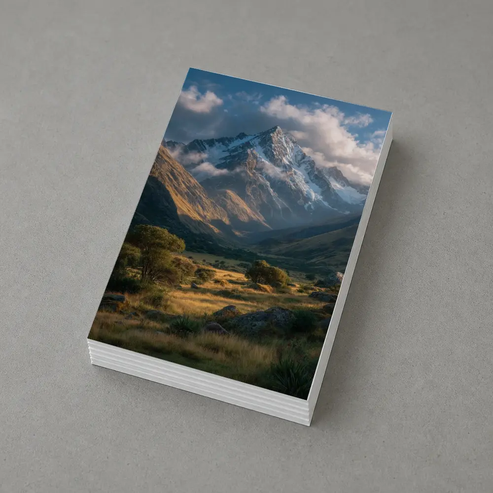 Snow Capped Mountain Valley Green Meadow – Postcards