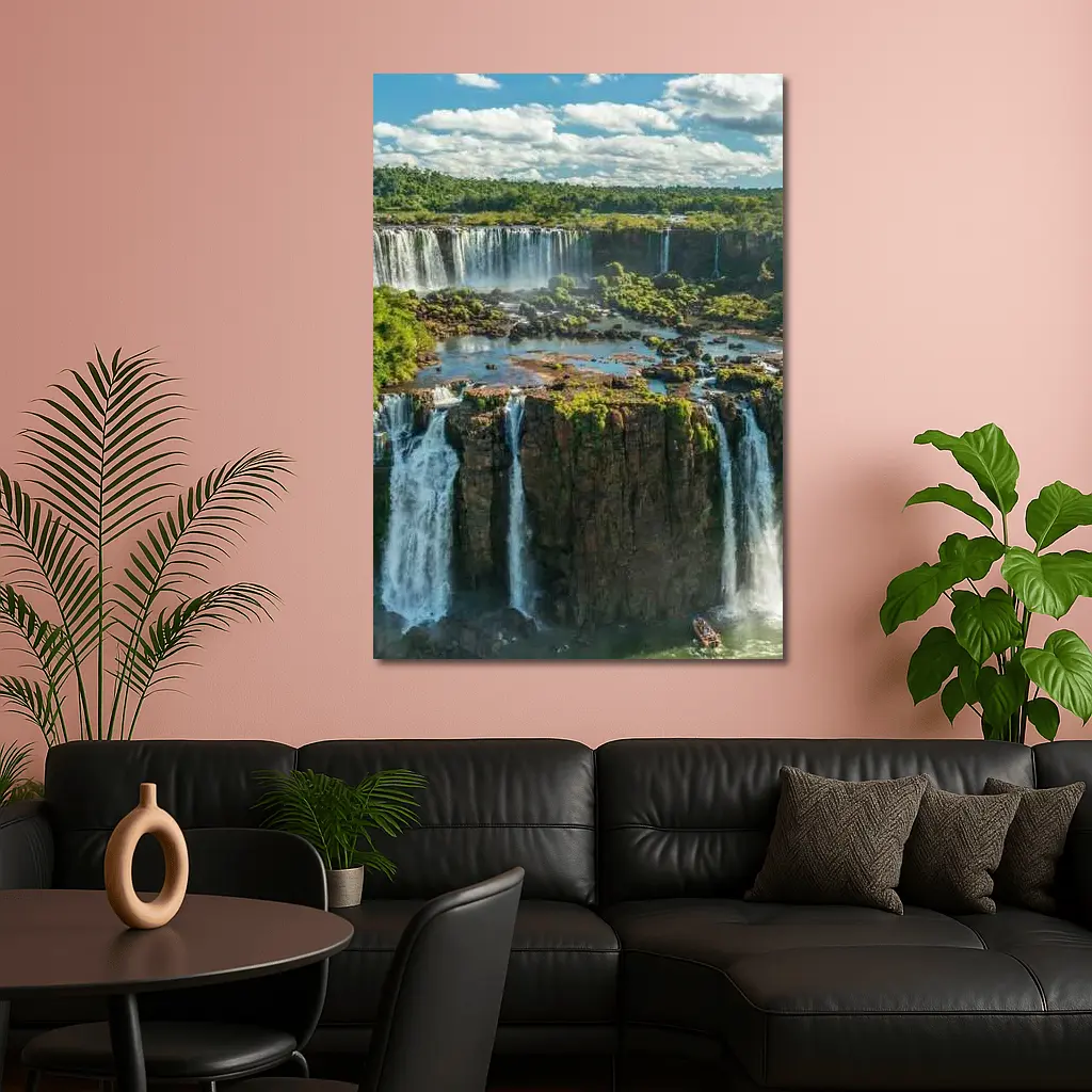 Iguazu Falls Aerial View Lush Green Jungle – Wall Art