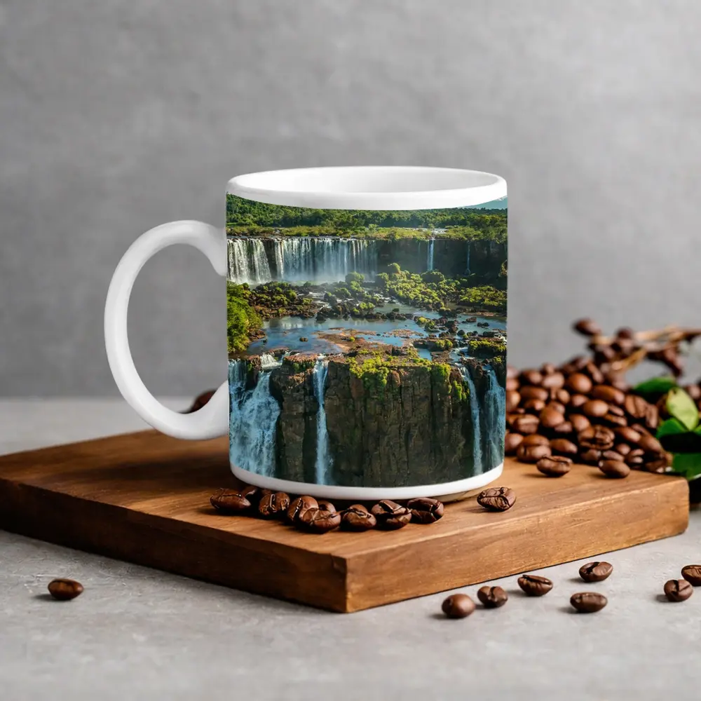 Iguazu Falls Aerial View Lush Green Jungle – Mugs