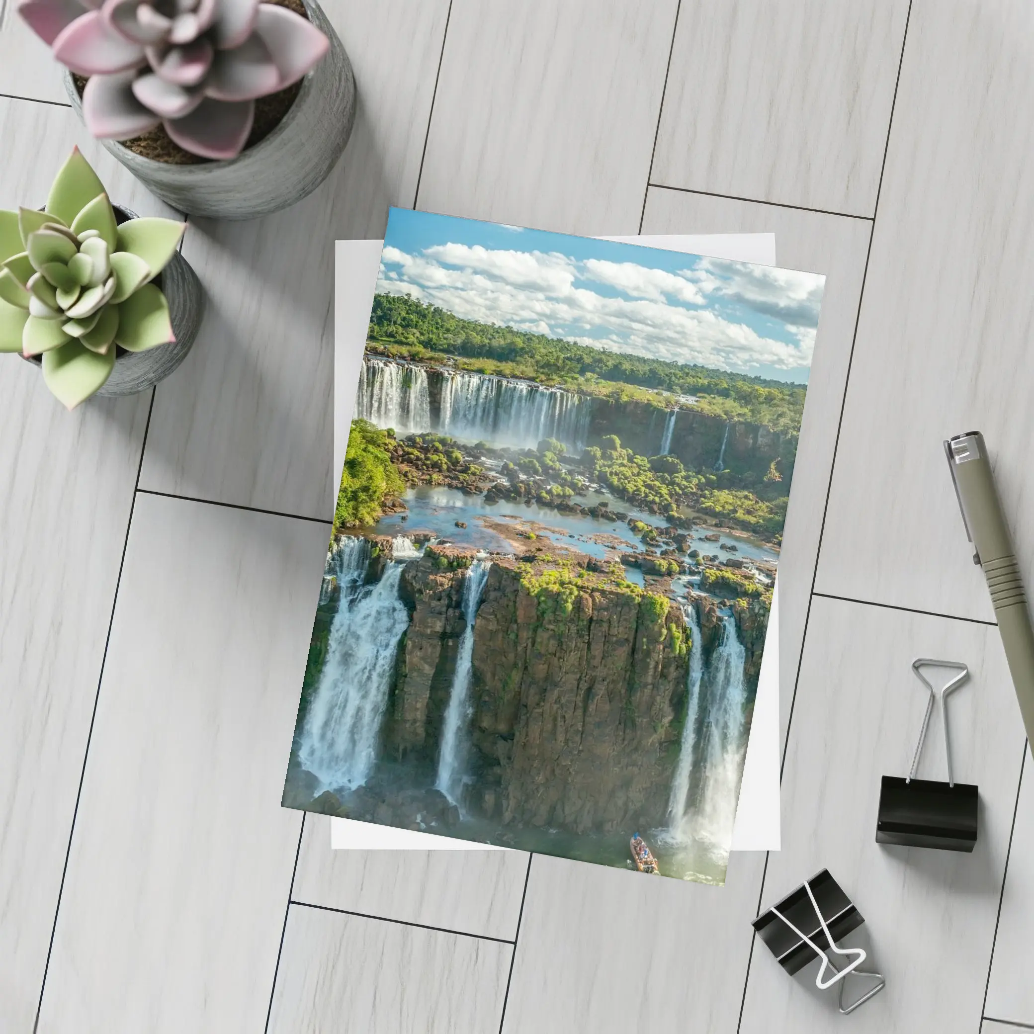 Iguazu Falls Aerial View Lush Green Jungle – Postcards