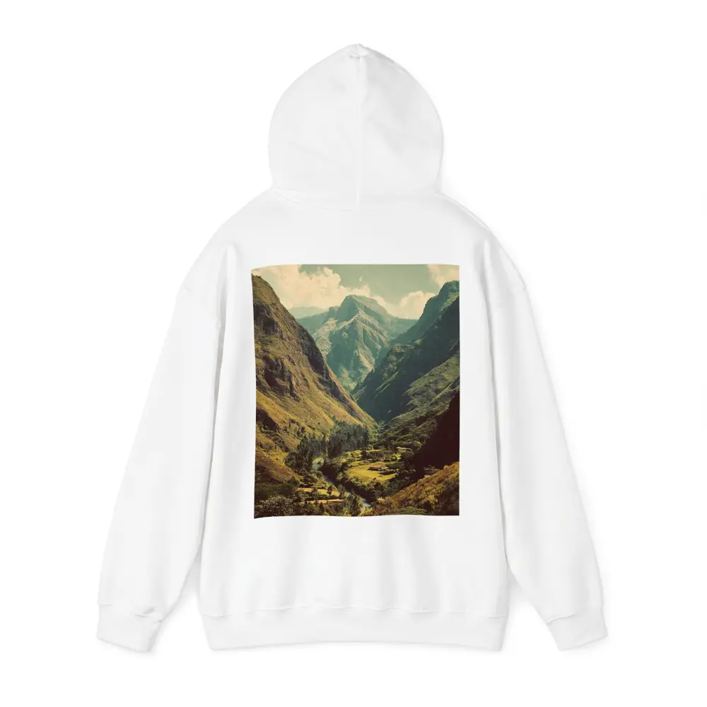 Green Mountain Valley River Landscape Art – Hoodies