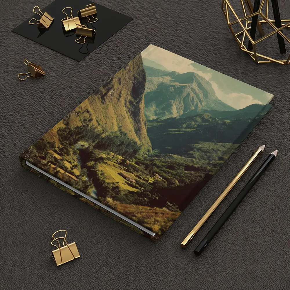 Green Mountain Valley River Landscape Art – Notebooks