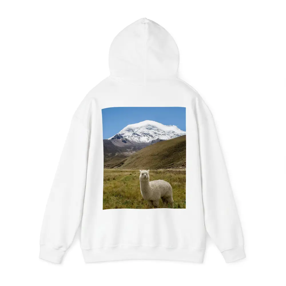 White Alpaca Snow Mountain Blue Sky – Hoodies