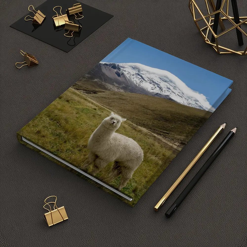 White Alpaca Snow Mountain Blue Sky – Notebooks