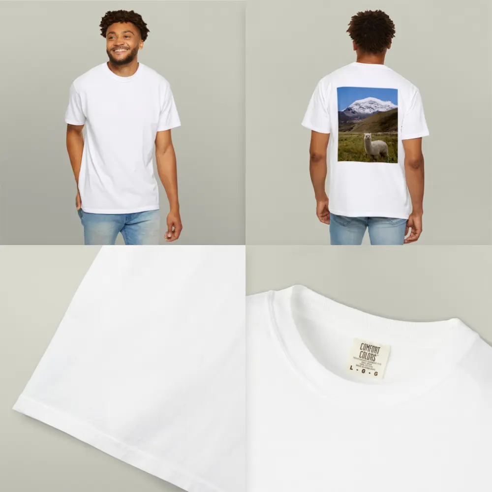 White Alpaca Snow Mountain Blue Sky – T-Shirts